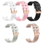 Solid Color Rose Gold Buckle 18mm Silicone Watch Band - Image 3
