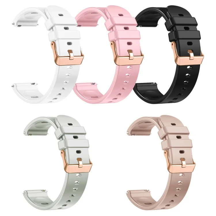 EDA0071890_B2.webp Solid Color Rose Gold Buckle 18mm Silicone Watch Band - Image 3