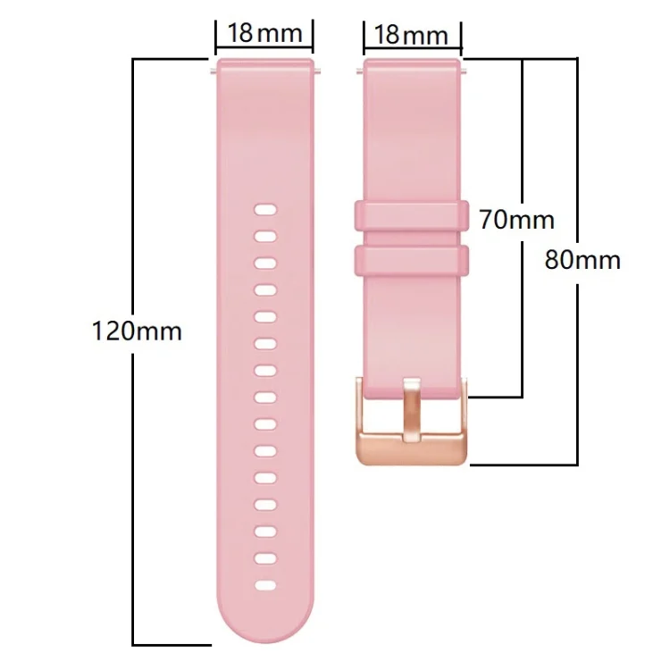 EDA0071890_B3.webp Solid Color Rose Gold Buckle 18mm Silicone Watch Band - Image 4