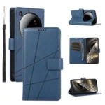 PU Genuine Leather Texture Embossed Line Phone Case, For Xiaomi 15 Ultra, For Xiaomi Poco X7 Pro / Redmi Turbo 4, For Xiaomi 15 Pro