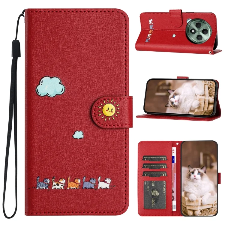 EDA007191219A.webp Cartoon Cats Leather Phone Case, For OPPO Reno12 F 4G, For OPPO Reno12 Pro 5G Global, For OPPO Reno12 5G Global, For OPPO A60 4G - Image 1