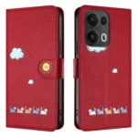 Cartoon Cats Leather Phone Case, For OPPO Reno13 Pro 5G Global, For OPPO Reno13 5G Global, For OPPO Reno13 F 5G, For OPPO A80 - Image 2