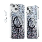 Epoxy Glitter MagSafe Magnetic TPU Phone Case, For iPhone 15 Plus, For iPhone 15, For iPhone 14 Plus