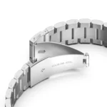 Curved Flat Buckle Three Beads Stainless Steel Watch Band - Image 3