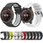 Two Color Quick Release Silicone Watch Band with Tool - Image 2