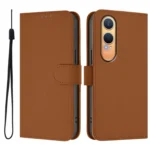 Skin Feel Solid Color Leather Phone Case with Lanyard, For OnePlus Nord CE4 Lite 5G Global - Image 2