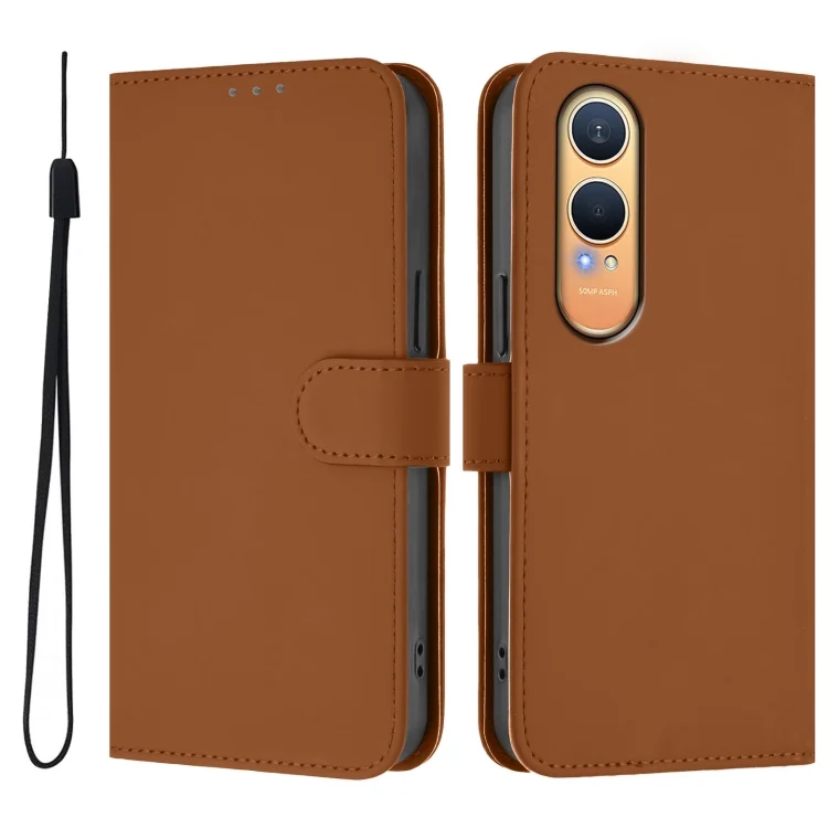EDA007214221A_1.webp Skin Feel Solid Color Leather Phone Case with Lanyard, For OnePlus Nord CE4 Lite 5G Global - Image 2