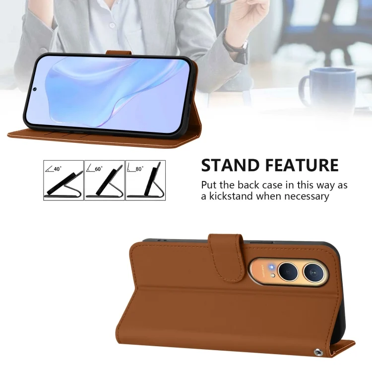 EDA007214221A_2.webp Skin Feel Solid Color Leather Phone Case with Lanyard, For OnePlus Nord CE4 Lite 5G Global - Image 3