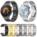 For Huawei GT4 46mm / GT5 46mm / GT5 Pro 46mm H-shaped Butterfly Buckle Stainless Steel Watch Band - Image 2