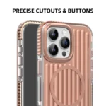 Mutural Corrugated Texture Magsafe Magnetic Shockproof Phone Case, For iPhone 16 Pro Max, For iPhone 16 Pro, For iPhone 16 - Image 2