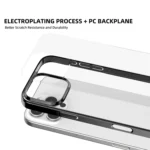 Mutural Jiantou Series Electroplating Hybrid PC Phone Case, For iPhone 16 Pro Max, For iPhone 16 Pro, For iPhone 16 - Image 3