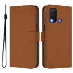 Skin Feel Solid Color Leather Phone Case with Lanyard, For vivo Y30 4G Global - Image 2