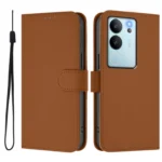 Skin Feel Solid Color Leather Phone Case with Lanyard, For vivo V29E 5G Global / Y200 5G Global - Image 2
