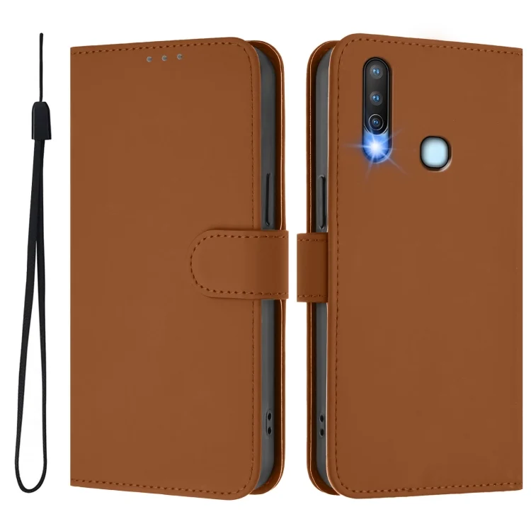 EDA007226620A_1.webp Skin Feel Solid Color Leather Phone Case with Lanyard, For vivo Y17 / Y15 / Y12 / Y11 - Image 2