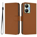 Skin Feel Solid Color Leather Phone Case with Lanyard, For vivo Y27 4G 2023 Global - Image 2