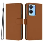 Skin Feel Solid Color Leather Phone Case with Lanyard, For vivo Y56 5G Global / Y16 4G Global - Image 2