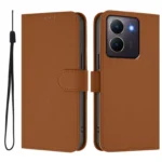 Skin Feel Solid Color Leather Phone Case with Lanyard, For vivo Y36 5G Global / Y36 4G Global - Image 2