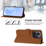 Skin Feel Solid Color Leather Phone Case with Lanyard, For vivo Y36 5G Global / Y36 4G Global - Image 3