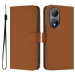 Skin Feel Solid Color Leather Phone Case with Lanyard, For vivo Y100 5G Global - Image 2