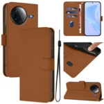Skin Feel Solid Color Leather Phone Case with Lanyard, For Redmi K80 / K80 Pro