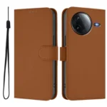 Skin Feel Solid Color Leather Phone Case with Lanyard, For Redmi K80 / K80 Pro - Image 2