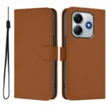 Skin Feel Solid Color Leather Phone Case with Lanyard, For Redmi Note 14 5G Global - Image 2