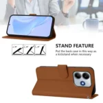 Skin Feel Solid Color Leather Phone Case with Lanyard, For Redmi Note 14 5G Global - Image 3