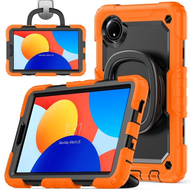 D Type Silicone Hybrid PC Tablet Case with Handle Holder, For Xiaomi Redmi Pad SE 8.7 2024