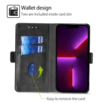 Contrast Color Side Buckle Leather Phone Case, For iPhone 16 - Image 2