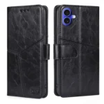 Geometric Stitching Leather Phone Case, For iPhone 16