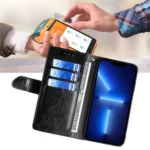 Geometric Stitching Leather Phone Case, For iPhone 16 Pro Max, For iPhone 16 Pro, For iPhone 16 Plus - Image 6