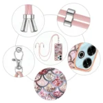 Electroplating Pattern IMD TPU Shockproof Case with Neck Lanyard, For Redmi 13 4G - Image 5