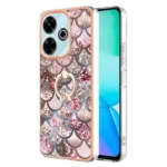 Electroplating Pattern IMD TPU Shockproof Case with Rhinestone Ring Holder, For Redmi 13 4G