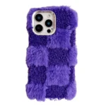 Square Grid Plush TPU Phone Case, For iPhone 14 Pro, For iPhone 14 Pro Max