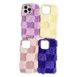 Square Grid Plush TPU Phone Case, For iPhone 14 Pro, For iPhone 14 Pro Max - Image 2