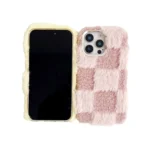 Square Grid Plush TPU Phone Case, For iPhone 14 Pro, For iPhone 14 Pro Max - Image 3