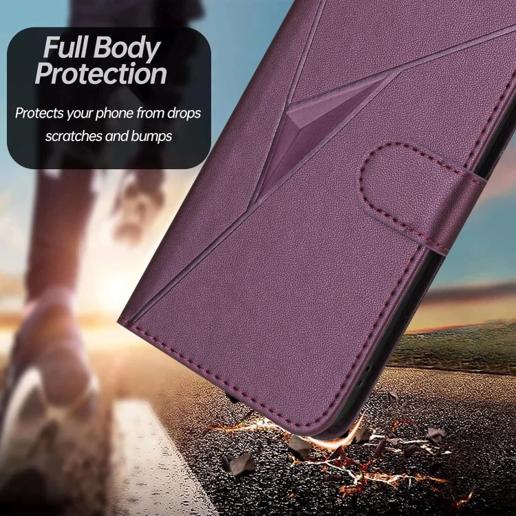 EDA007259406A_6.webp Triangle Pattern Buckle Clasp Leather Phone Case, For OnePlus Nord 2 5G, For OnePlus 9 Pro - Image 7