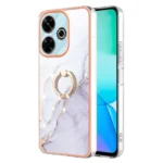 Electroplating Marble IMD TPU Phone Case with Ring Holder, For Redmi 13 4G