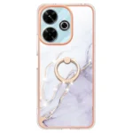 Electroplating Marble IMD TPU Phone Case with Ring Holder, For Redmi 13 4G - Image 2