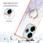 Electroplating Marble IMD TPU Phone Case with Ring Holder, For Redmi 13 4G - Image 4