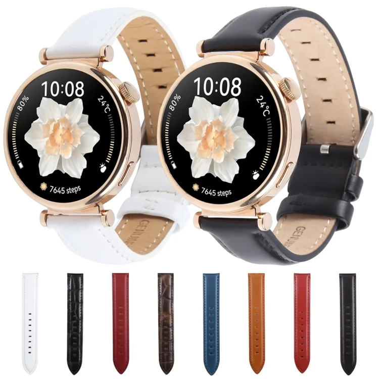 EDA0072613_B1.webp Silver Steel Buckle Genuine Leather Watch Band Wristband - Image 2