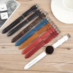 Silver Steel Buckle Genuine Leather Watch Band Wristband - Image 4