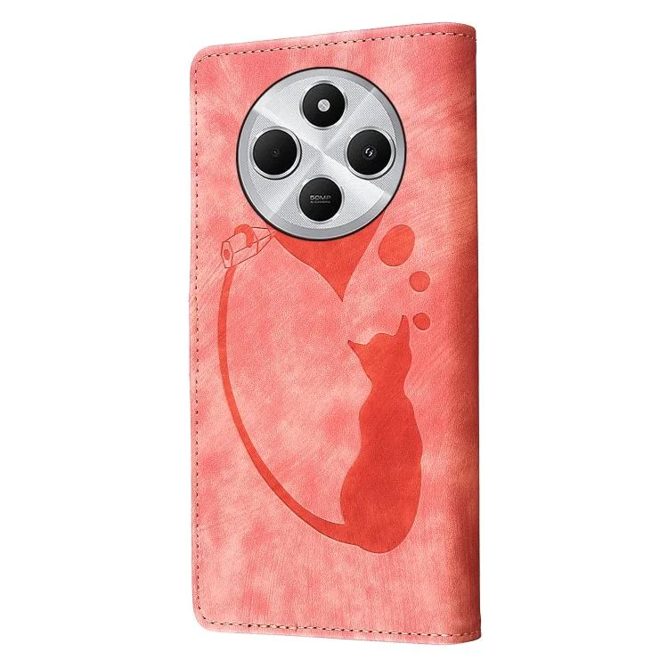 EDA007264103A_2.webp Pen Heart Cat Embossed Leather Phone Case, For Xiaomi Poco C75, For Xiaomi 14T Pro, For Xiaomi 14T - Image 3