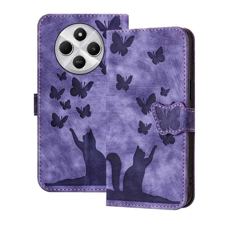 Butterfly Cat Embossing Flip Leather Phone Case, For Xiaomi Poco C75, For Xiaomi 14T Pro, For Xiaomi 14T