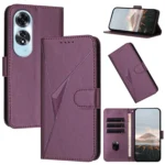 Triangle Pattern Buckle Clasp Leather Phone Case, For OPPO A60, For OPPO Reno11 F / F25 Pro
