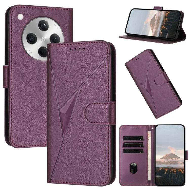 Triangle Pattern Buckle Clasp Leather Phone Case, For OPPO Find X8, For OPPO A80