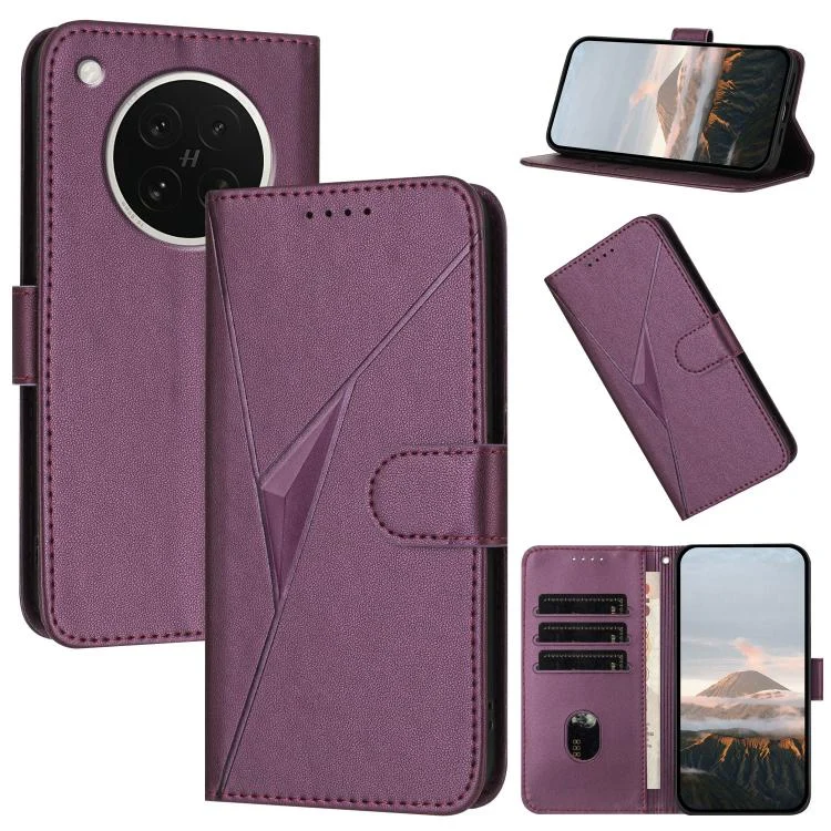 Triangle Pattern Buckle Clasp Leather Phone Case, For OPPO Find X8s, For OPPO Find X8 Ultra