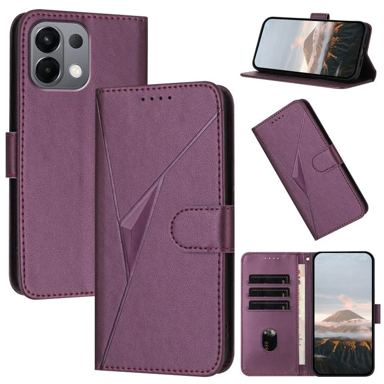 Triangle Pattern Buckle Clasp Leather Phone Case, For OPPO K13 5G, For OPPO Find X8s+