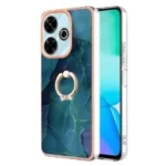 Electroplating Marble Dual-side IMD Phone Case with Ring, For Redmi 13 4G