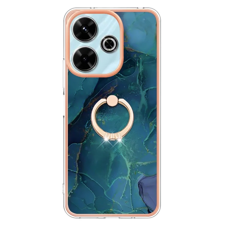 EDA007269201A_1.webp Electroplating Marble Dual-side IMD Phone Case with Ring, For Redmi 13 4G - Image 2